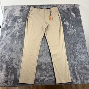 No Bull Men's Golf Pants Brown Performance Men's 33X34 Tall NWT Nylon Spandex